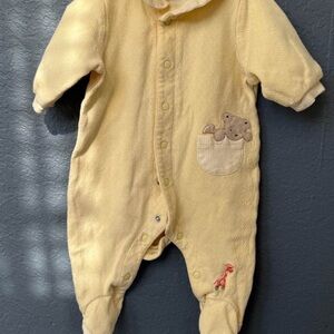 Vintage Carters Yellow Kids One Piece with Bear Design